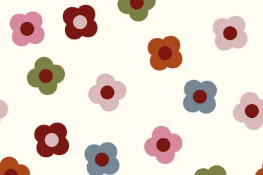 Musselin - Enten - off-white - 23409-051 - Fleece stof - coral fleece - bloemen - gebroken wit - 24379-051