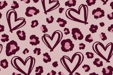 310gr/M² - Softshell stof - digitaal hartjes & dierenprint - lichtroze - 24440-014