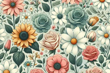 Softshell stof - Softshell stof - digitaal bloemen - mint - 24455-021