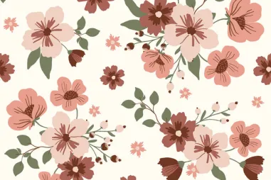 Gebroken witte stoffen - Tricot stof - bloemen - gebroken wit - 25435-051