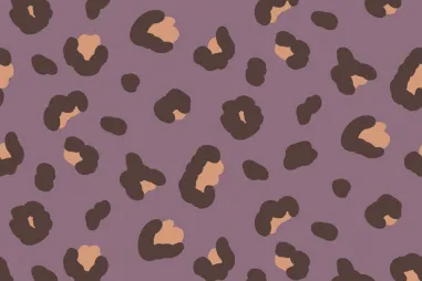 Top - Tricot stof - French Terry - luipaardprint - mauve - 25456-043