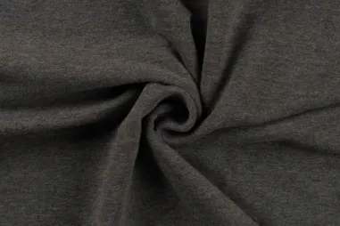 Grijze stoffen - Tricot stof - French Terry - middengrijs gemêleerd - 0196-661