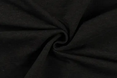 96% katoen, 4% elastan stoffen - Tricot stof - French Terry - donkergrijs gemêleerd - 0196-671