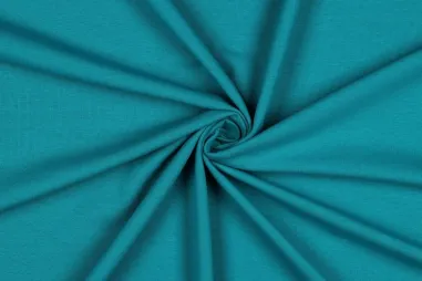 Petrol blauw - Tricot stof - biologisch - licht petrol - 8036-012