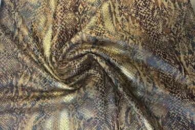 Camel stoffen - Suèdine stof - slangenprint - camel - JT901