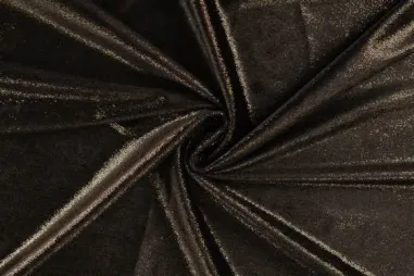 Viscose stof - twill - vlekken - zwart/grijs bruin geel - 20068-007 - Veloursstoff – Folie – schwarz & gold – 22758-750