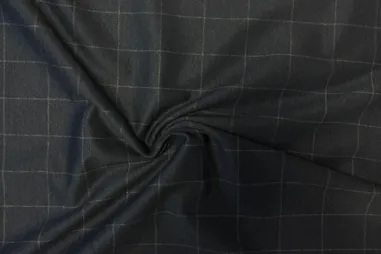 Stretch - Stretchstoff – Karomuster – dunkles Jeansblau – JT909