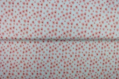 Grijze stoffen - Tricot stof - ribtricot - digitaal bloemetjes - heel licht grijs - 26356-09