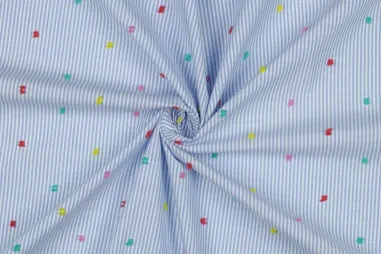 Gestreifte - Stickstoff – Baumwolle – Dobby – hellblau – 26/3854-001