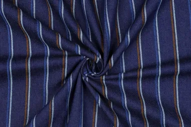 330gr/M² - Spijkerstof - denim stripes - indigo - 26/3996-001