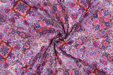 Tricot stof - Pure Bamboo - zachtblauw - 0781-635 - Doorgestikte stof - cotton voile stepped - digitaal patchwork - blauw - 5679-002