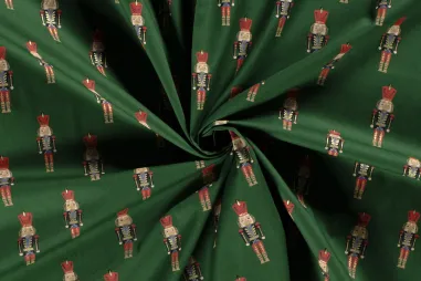 Decoratie en aankleding stoffen - Kerststof - katoen poplin - kerst notenkraker - groen - 20719-025