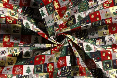 Bluse - Weihnachtsstoff – Baumwollpopeline – verschiedene Weihnachtsmotive – mehrfarbig – 20724-008