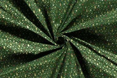 Kerst stoffen - Kerststof - katoen poplin - diverse kerstmotieven - groen - 20725-025
