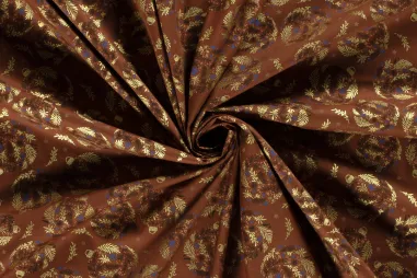 Kersttak stoffen - Kerststof - katoen poplin - folie kersttakken - brique - 20750-056