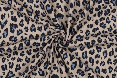 185gr/M² - Viscose stof - linnenmix - dierenprint - camel - 26/6176-008