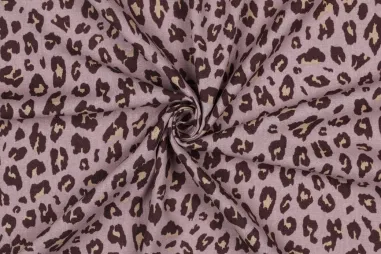 Mauve - Viscose stof - linnenmix - dierenprint - mauve - 6176-006