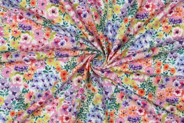 Multi stoffen - Tricot stof - digitaal bloemetjes - multi - 26/6342-001
