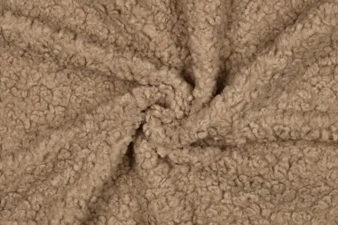 Taupe stoffen - Teddy bouclé - zacht taupe - 3346-003