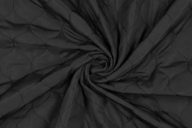 100% polyester stoffen - Doorgestikte stof - stepped double sided - zwart - 3981-001