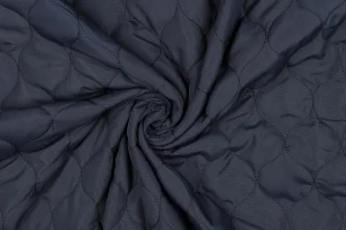 100% polyester stoffen - Doorgestikte stof - stepped double sided - donkerblauw - 3981-003