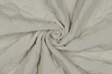 100% polyester stoffen - Doorgestikte stof - stepped double sided - ecru - 3981-005