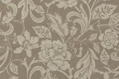 Gerecyclede stoffen - Dekostoff – Leinenoptik – digitale Blumen – beige – 1933-052