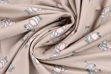 Tricot stoffen - Tricot stof - zebra's - zand - 10378-520