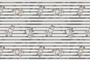 Kinderstoffen - Tricot stof - zebra's & strepen - grijs - 10379-680