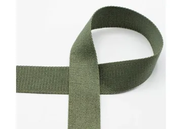 Tassenband - Tassenband 40 mm - gold metal fiber - legergroen - XWB19-280-040