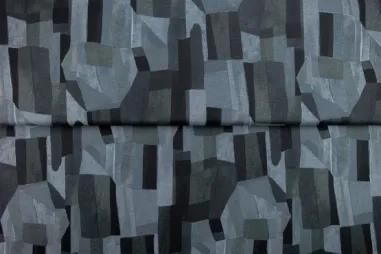 95% viscose, 5% elastan stoffen - Tricot stof - digitaal abstract - grijs multi - 26808-09VI