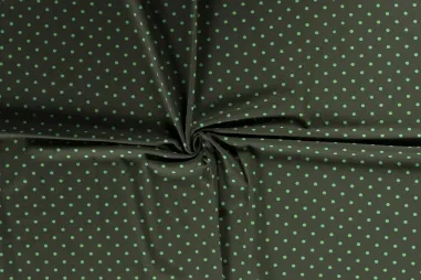 Uitverkoop - Tricot stof - stipjes - groen - 11801-028