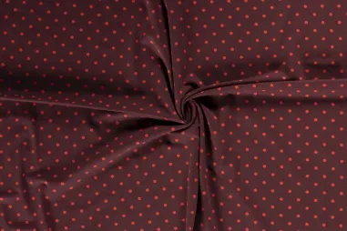 Uitverkoop - Tricot stof - stipjes - bordeaux - 11801-118