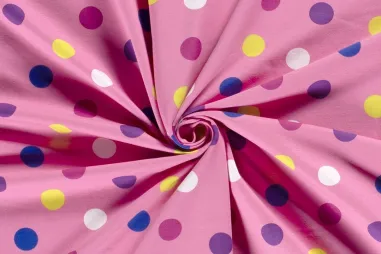 Canvas stof - licht - oudroze - 4795-011 - Tricot stof - French Terry - stippen - roze - 19637-012