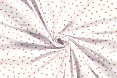 Tricot stoffen - Tricot stof - bloemetjes - wit - 21501-050