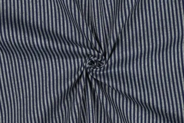 Decoratie en aankleding stoffen - Polyester stof - jacquard yarn dyed- strepen - navy - 2989-001