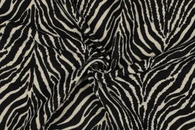 Gobelin stoffen - Polyester stof - gobelin - zebraprint - zwart/wit - 3835-001