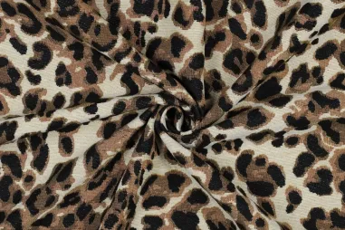 80% polyester, 20% katoen stoffen - Polyester stof - gobelin - dierenprint - ecru - 3837-001