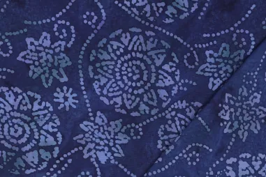 Stretch stof - Bi-stretch - donkerblauw - 0854-600 - Viscose stof - handcrafted batik - navy - 3923-003