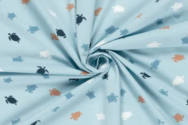 Gestrickt - Jersey – Schildkröten – hellblau – 21840-002