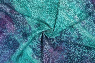 Batik stoffen - Viskose – handgefertigter Batik – türkis – 3926-001