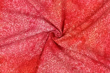 Rot - Viskose – handgefertigter Batik – rot – 3926-002