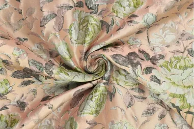 999751-730 Dehnbarer feiner Tüll grün - Polyesterstoff – Brokat-Jacquard Metall – Blumen – grün – 22770-320