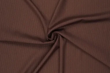 Bruine stoffen - Stretch stof - orlando small lurex stripes - bruin - 22258-100