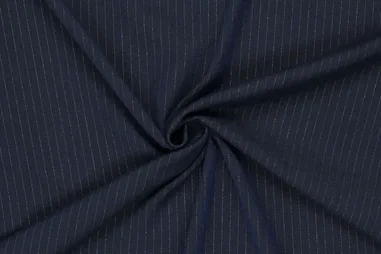 73% polyester, 25% viscose en 2% elastaan - Stretchstoff – Orlando mit kleinen Lurexstreifen – Dunkelblau – 22258-600