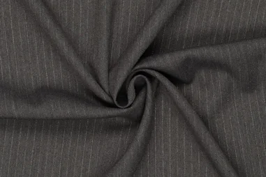 73% polyester, 25% viscose en 2% elastaan - Stretchstoff – Orlando mit kleinen Lurexstreifen – Dunkelgrau – 22258-985