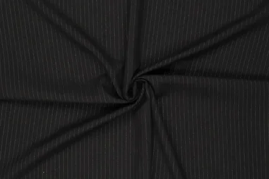 73% polyester, 25% viscose en 2% elastaan - Stretchstoff – Orlando mit kleinen Lurexstreifen – schwarz – 22258-999