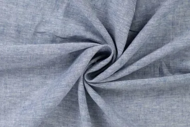 Linnen stoffen - Linnen stof - linnen mix - stonewash melange - jeansblauw - 3/11848-960