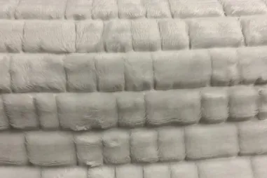 Bont stoffen - Bont stof - faux fur checked - gebroken wit - NB817