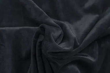 95% Polyester, 5% Elastan - Veloursstoff – Crushed Velvet – Dunkelgrau – 0668-980
